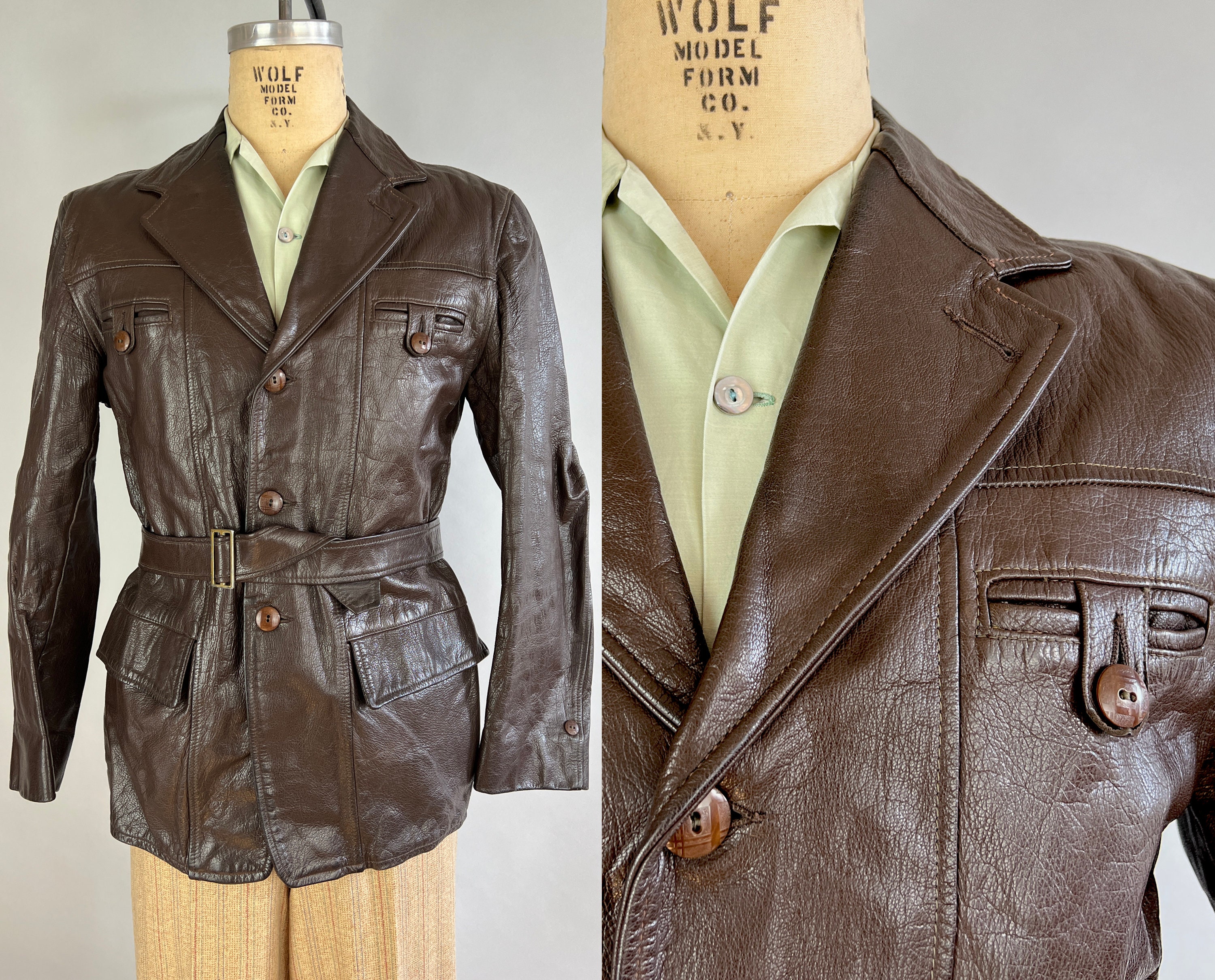 1930s Sportster Leather Jacket Vintage 30s Brown Townsman - Etsy