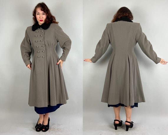 1940s Princess in Pewter Coat | Vintage 40s Grey … - image 7