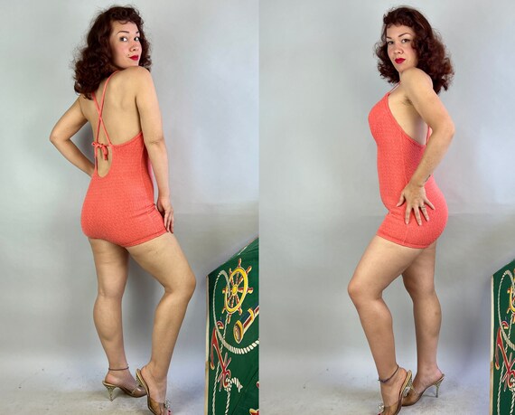 1930s Coral Caress Swimsuit | Vintage 30s Pinky O… - image 10
