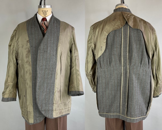 1930s Belted Back Jacket | Vintage 30s Grey Wool … - image 9