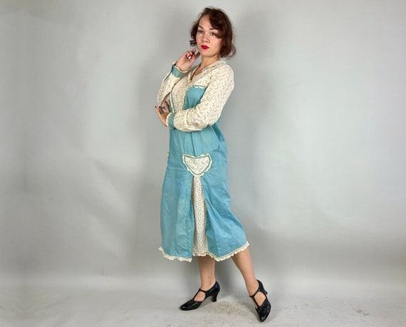 1920s Daytime Darling Frock | Vintage 20s Sky Blu… - image 2