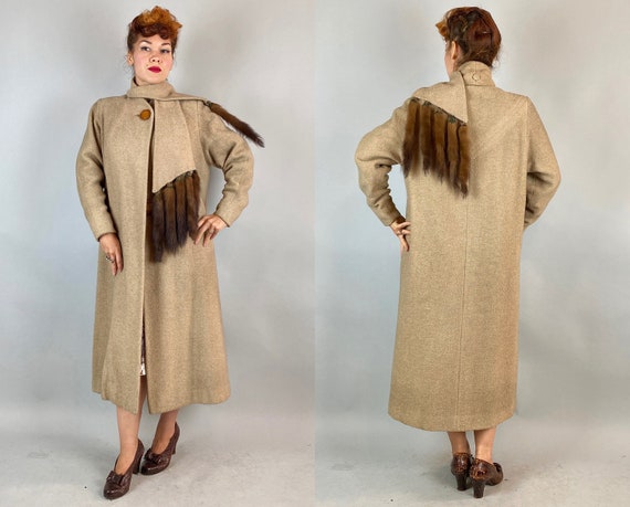 1930s Touch of Mink Coat | Vintage 30s Beige Bouc… - image 9