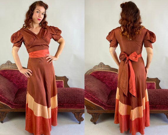 1930s Spicy Sweet Gown | Vintage 30s Cinnamon Bro… - image 3