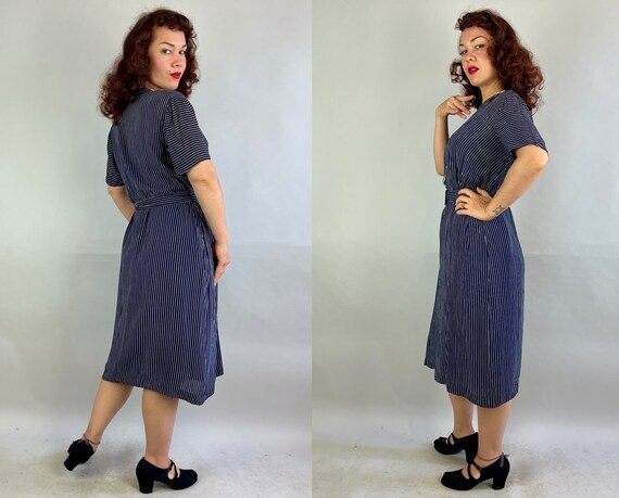 1940s Successful in Stripes Dress Set | Vintage 4… - image 8