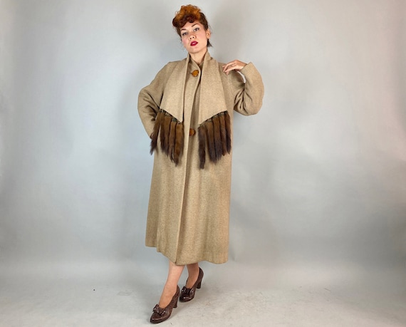 1930s Touch of Mink Coat | Vintage 30s Beige Bouc… - image 2