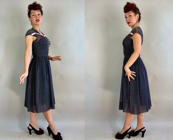 1940s Polka Dot Perfection Dress | Vintage 40s Na… - image 8