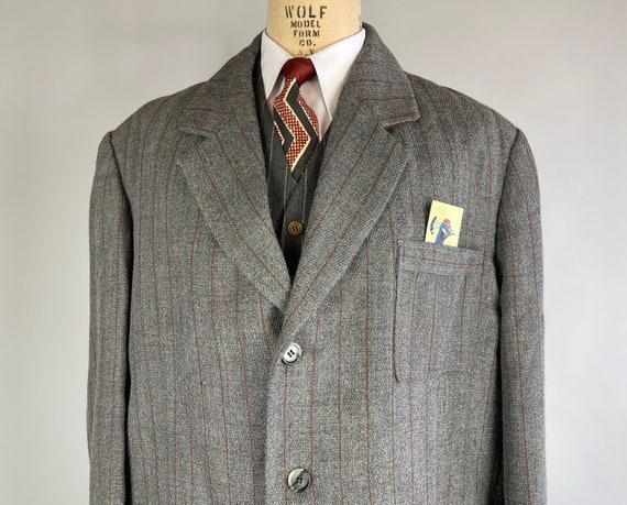 1930s Belted Back Jacket | Vintage 30s Grey Wool … - image 8