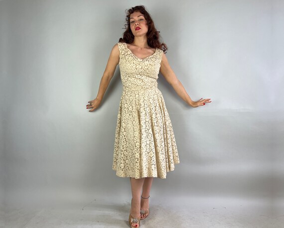 1950s Luscious Lacey Dress | Vintage 50s White La… - image 2