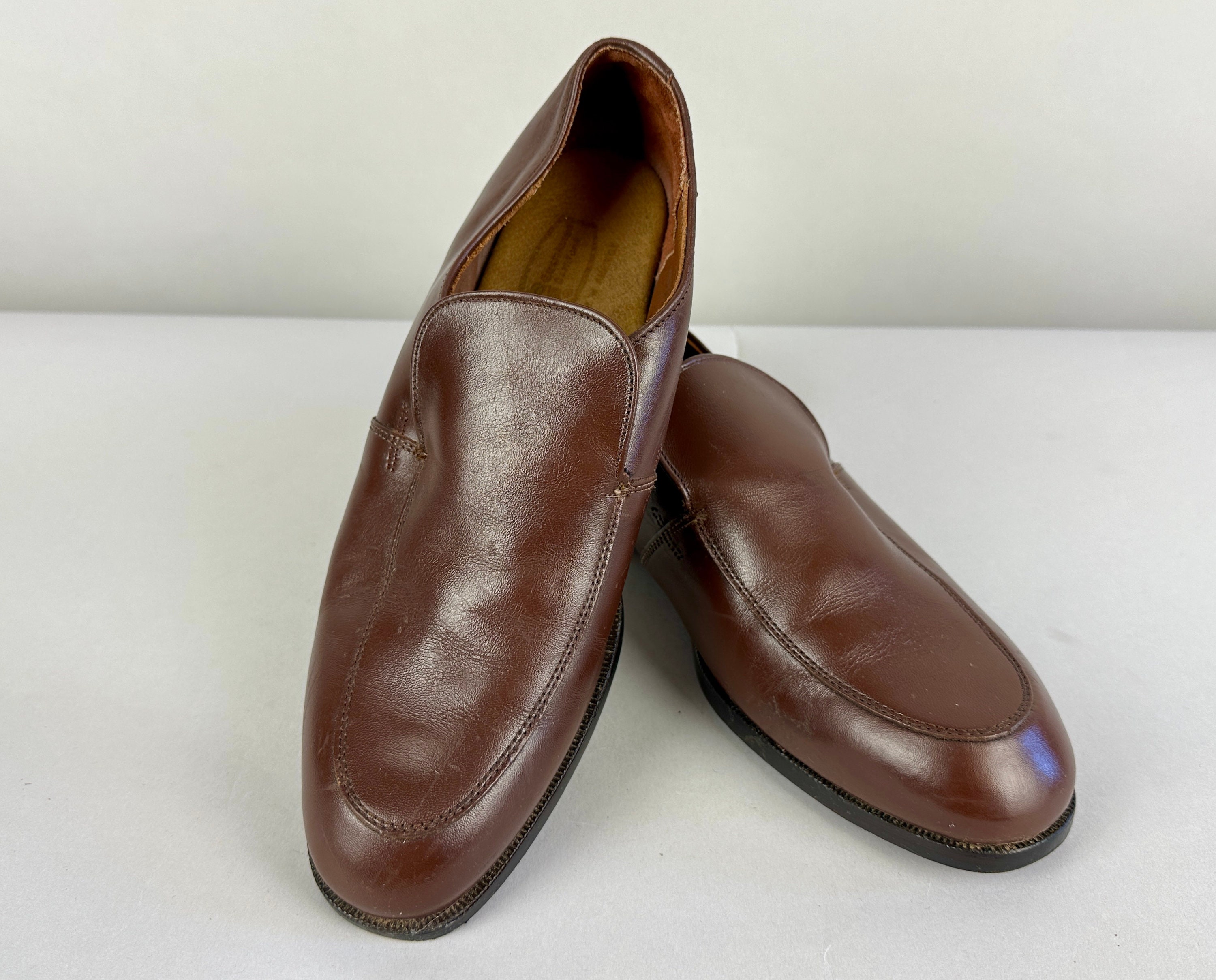 1950s Laid Back Dandy Loafers | Vintage 50s Cedar Brown 1950s Laid Back Dandy Loafers | Vintage 50s Cedar Brown
