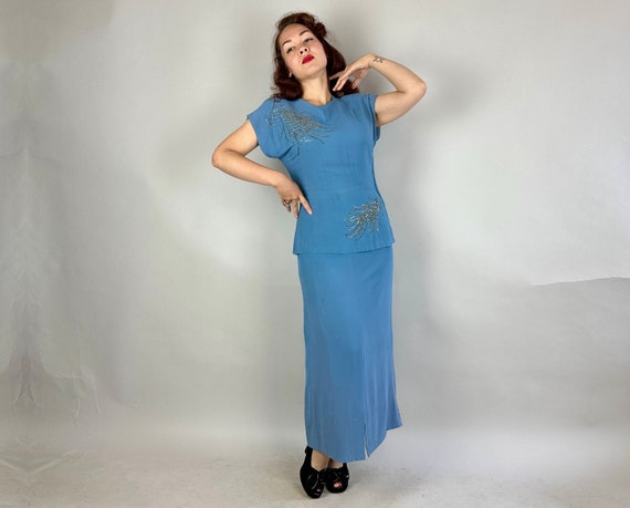 1940s Ava Evening Gown Set - Gold