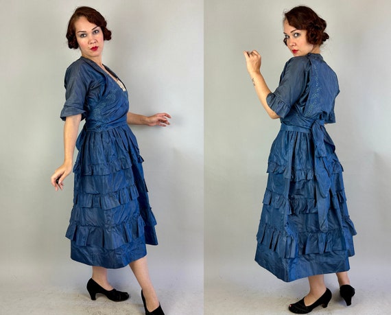 1910s Beauty Blooms in Blue Dress | Vintage Teens… - image 8