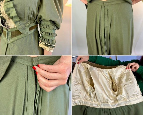 1800s Sage Sally Dress Ensemble | Victorian Antique Vintage Green