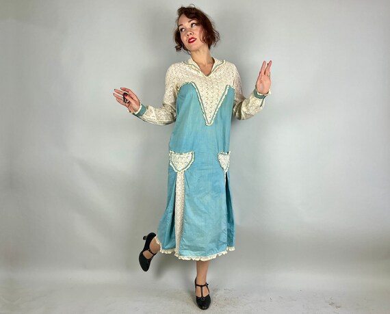 1920s Daytime Darling Frock | Vintage 20s Sky Blu… - image 8