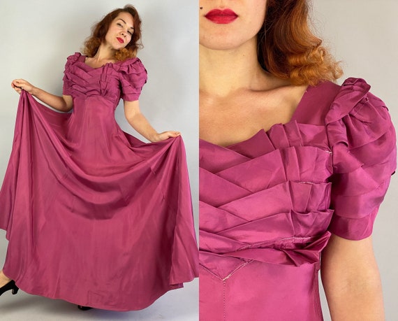 1930s Feminine Frills Evening Gown | Vintage 30s O
