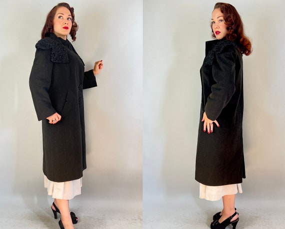 1930s Lucky in Lamb Coat | Vintage 30s Black Wool… - image 4