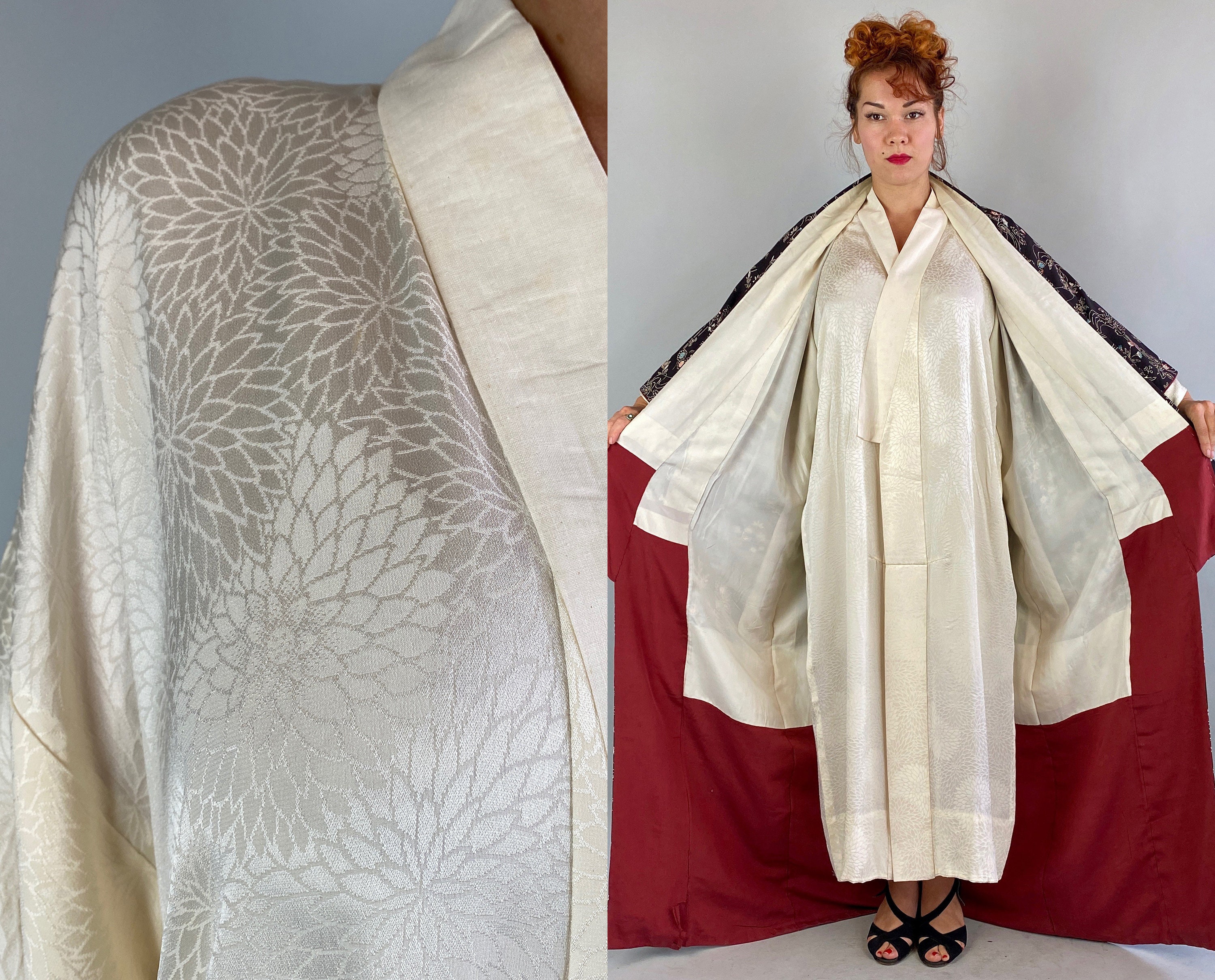 1950s Kimono Kitsuke | Vintage 50s Five Piece Traditional 1950s Kimono Kitsuke | Vintage 50s Five Piece Traditional