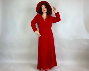 1940s Little Red Riding Hood Goes Glitz Coat | Vintage 40s