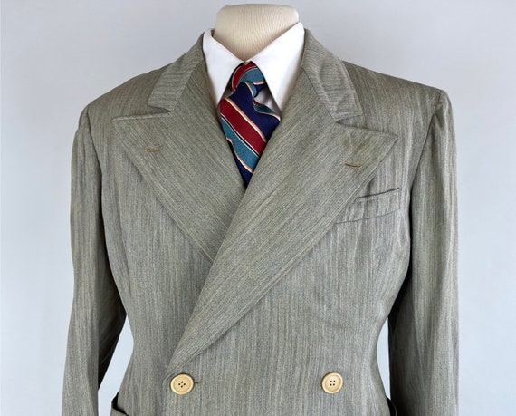 1930s Tropical Tycoon Blazer | Vintage 30s Slate … - image 8