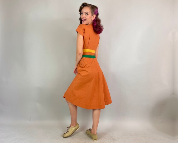 1940s Pumpkin Patch Perfect Dress | Vintage 40s O… - image 6
