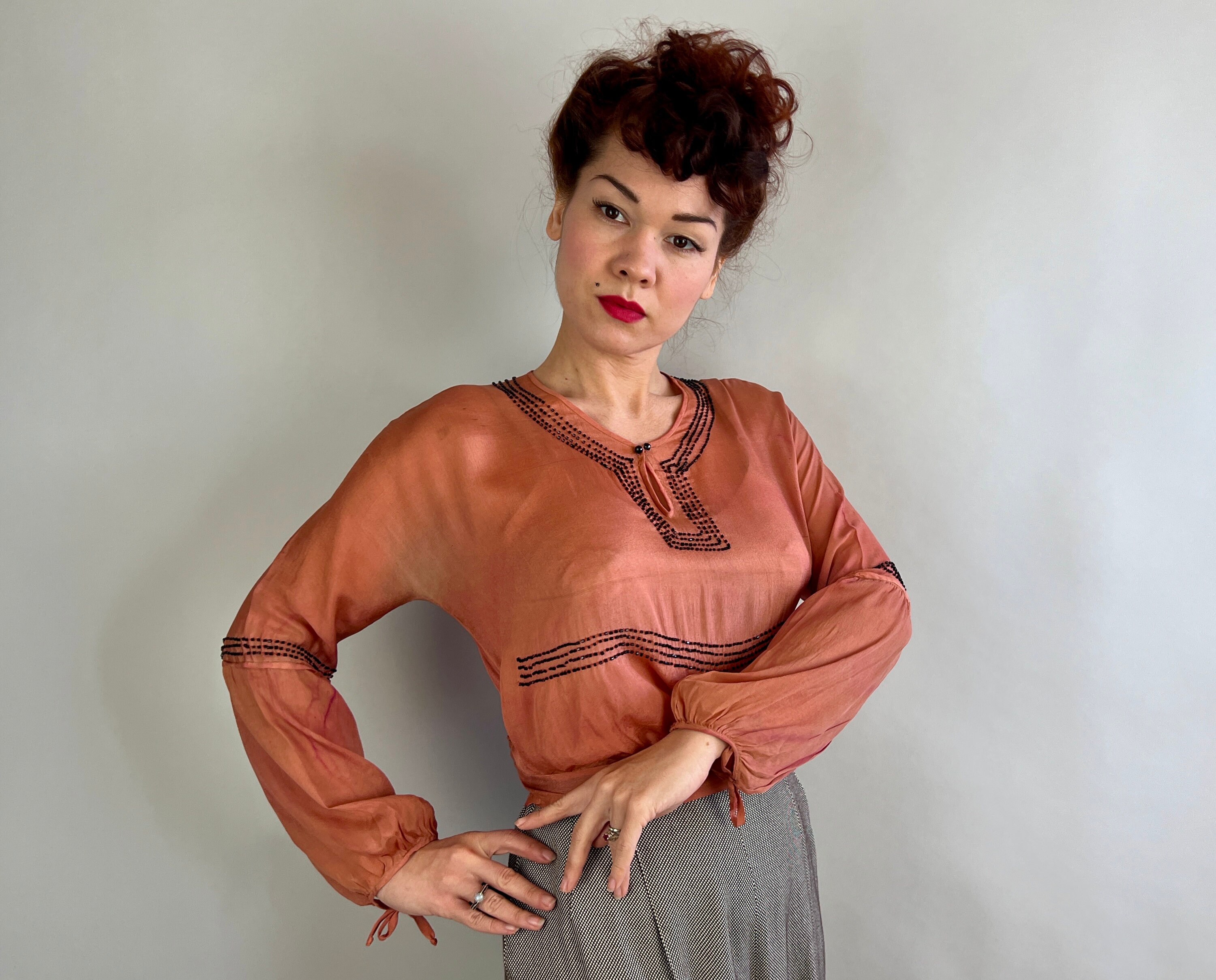 Grecian Drape Blouse, English Rose main image 1