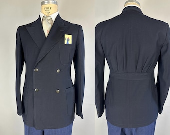 1940s Gorgeous Gangster Suit | Vintage 40s 3 Piece Blue w
