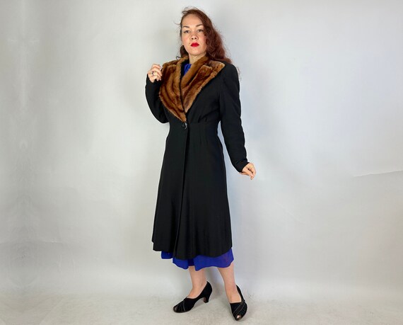 1940s Noir City Kitty Overcoat | Vintage 40s Blac… - image 4