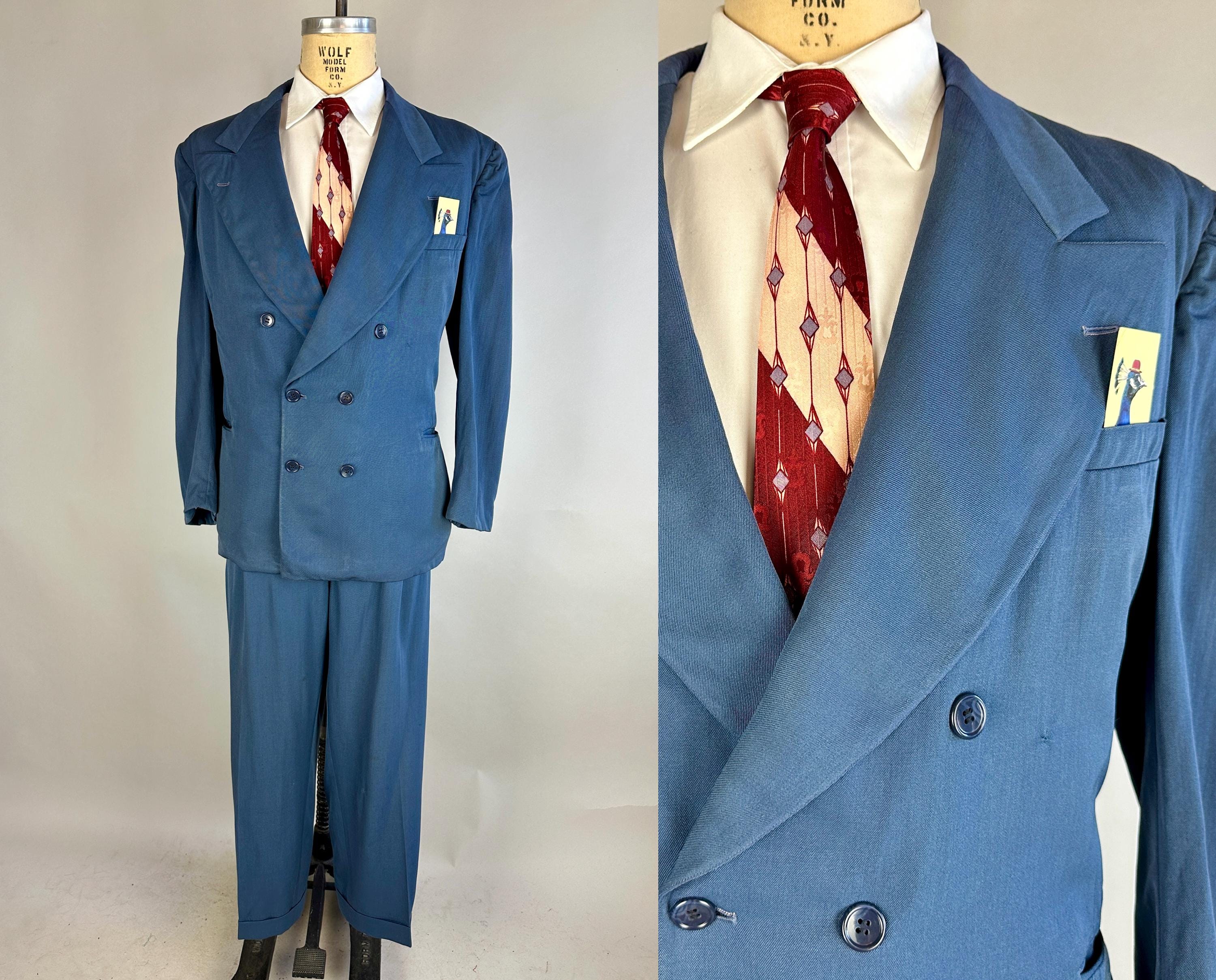 1940s Significant Sir Suit | Vintage 40s Slate Blue Wool 1940s Significant Sir Suit | Vintage 40s Slate Blue Wool