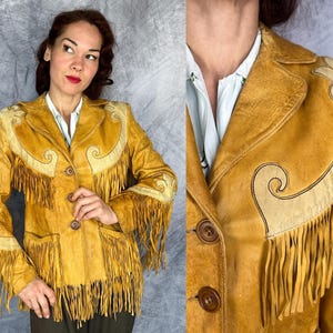 70s Geronimo スエードレザージャケット Geronimo Vintage Jacket Fringe - Etsy