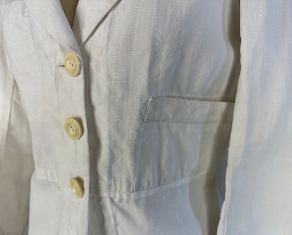 1930s Derby Day Jacket | Vintage 30s White Summer… - image 6