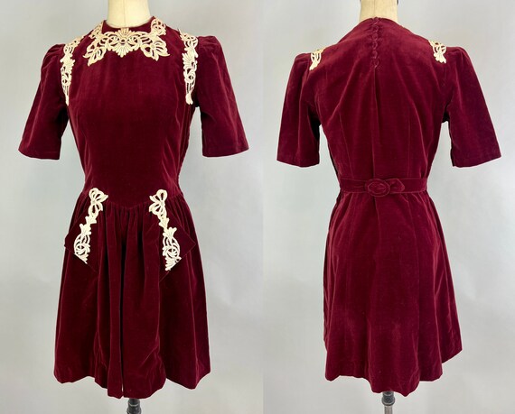 1930s Cutie in Cabernet Dress | Vintage 30s Ruby … - image 9