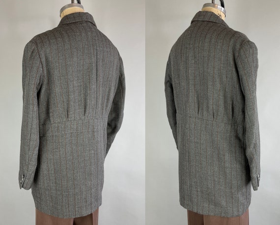 1930s Belted Back Jacket | Vintage 30s Grey Wool … - image 4