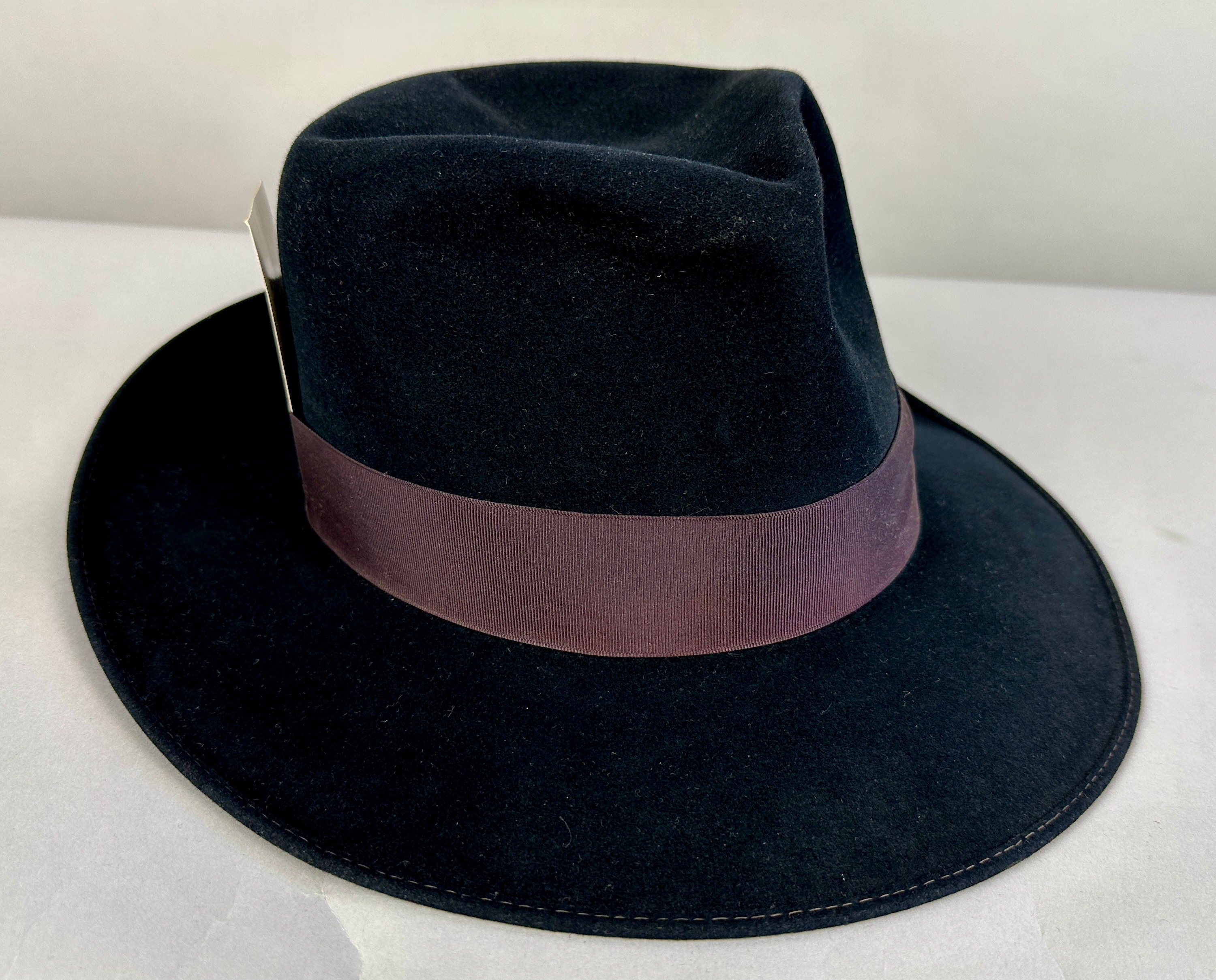1920s Starlight At Night Fedora Vintage 20s Midnight Blue Hat With 