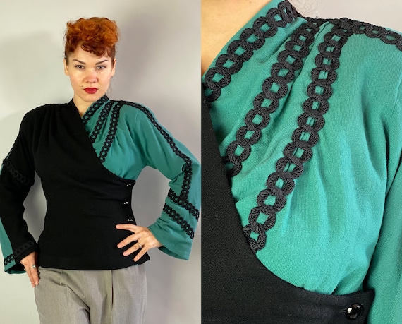 1940s "Lilli Ann" Color Block Blazer | Vintage 40s