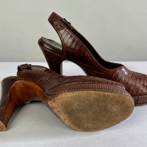1940s Femme Fatale Shoes Vintage 40s Rich Mahogany Brown - Etsy