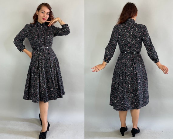 1940s Key to Your Heart Dress | Vintage 40s Black… - image 9