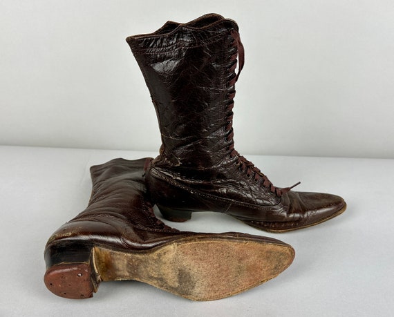 1800s Blessed Brown Boots | Vintage Antique Victo… - image 9