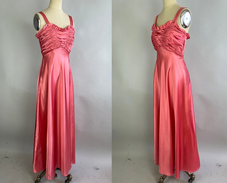 1930s Lovely Languid Liquid Satin Gown Vintage 30s Pink - Etsy