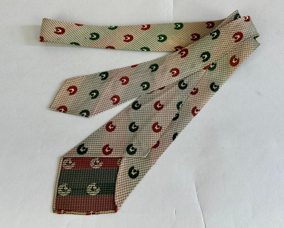 1930s Lucky Horseshoe Necktie | Vintage 30s Silve… - image 8