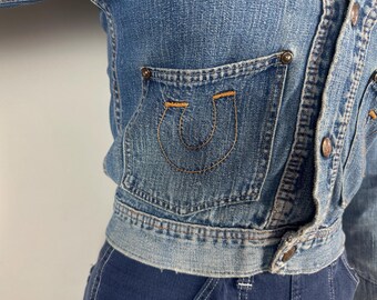 1950s Too Cute Tex'n Denim Jacket | Vintage 50s Faded Indigo Blue