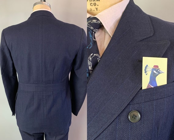 1930s Three Piece Belted Back Suit | Vintage 30s M