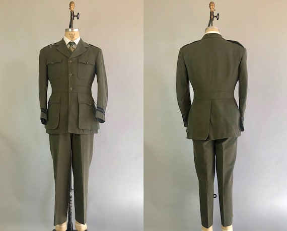 1950s Mens Belted Back Uniform | Vintage Early 50s