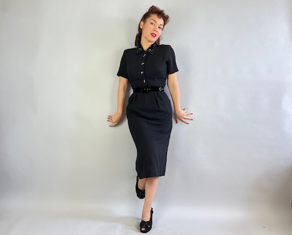 1940s Right Direction Dress | Vintage 40s Black R… - image 6