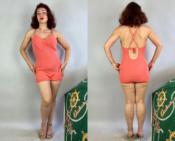 1930s Coral Caress Swimsuit | Vintage 30s Pinky O… - image 8