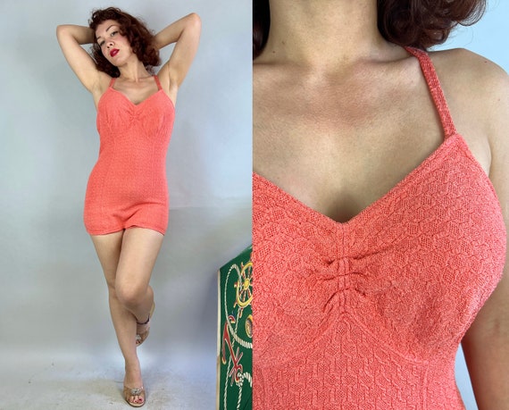 1930s Coral Caress Swimsuit | Vintage 30s Pinky O… - image 1