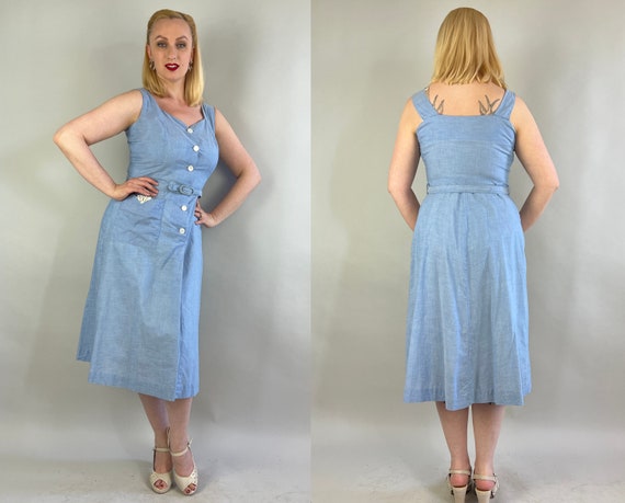 1940s Sunshine Sky Dress Set | Vintage 40s Light … - image 6
