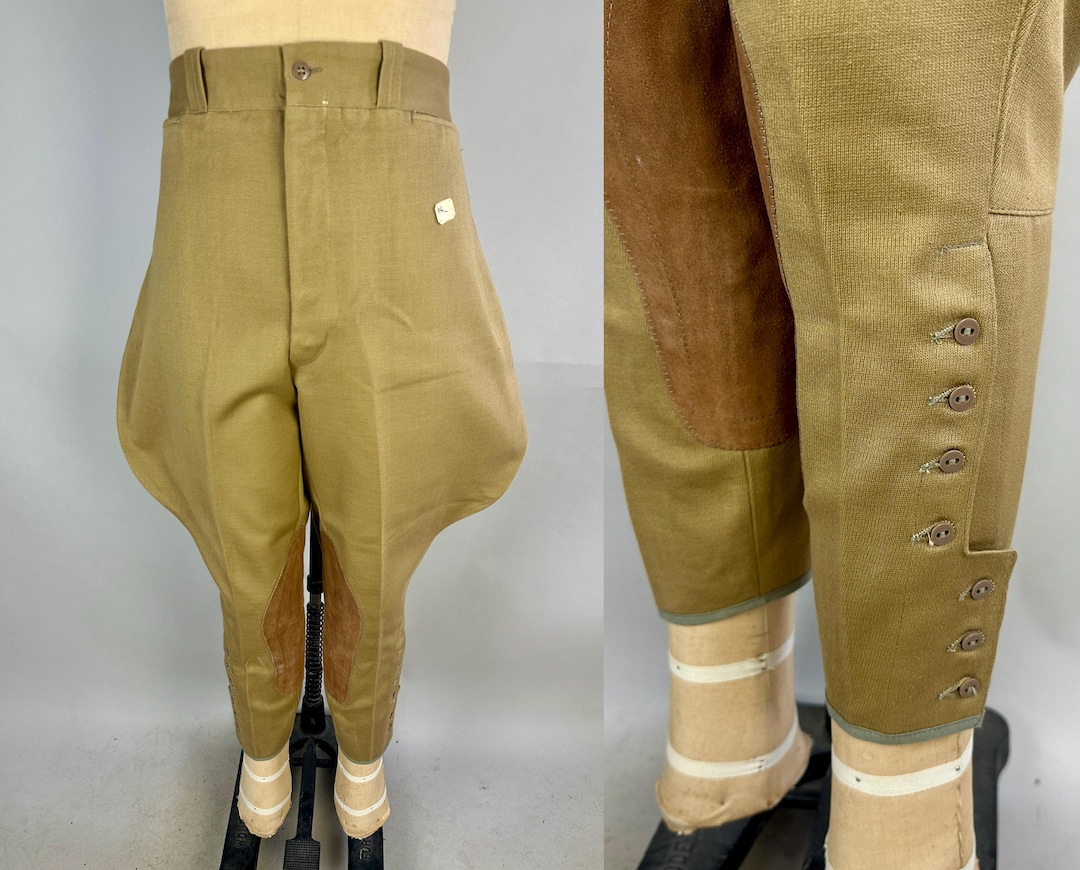 1930s Old Sport Jolly Time Jodhpurs | Vintage 30s Deadstock Khaki