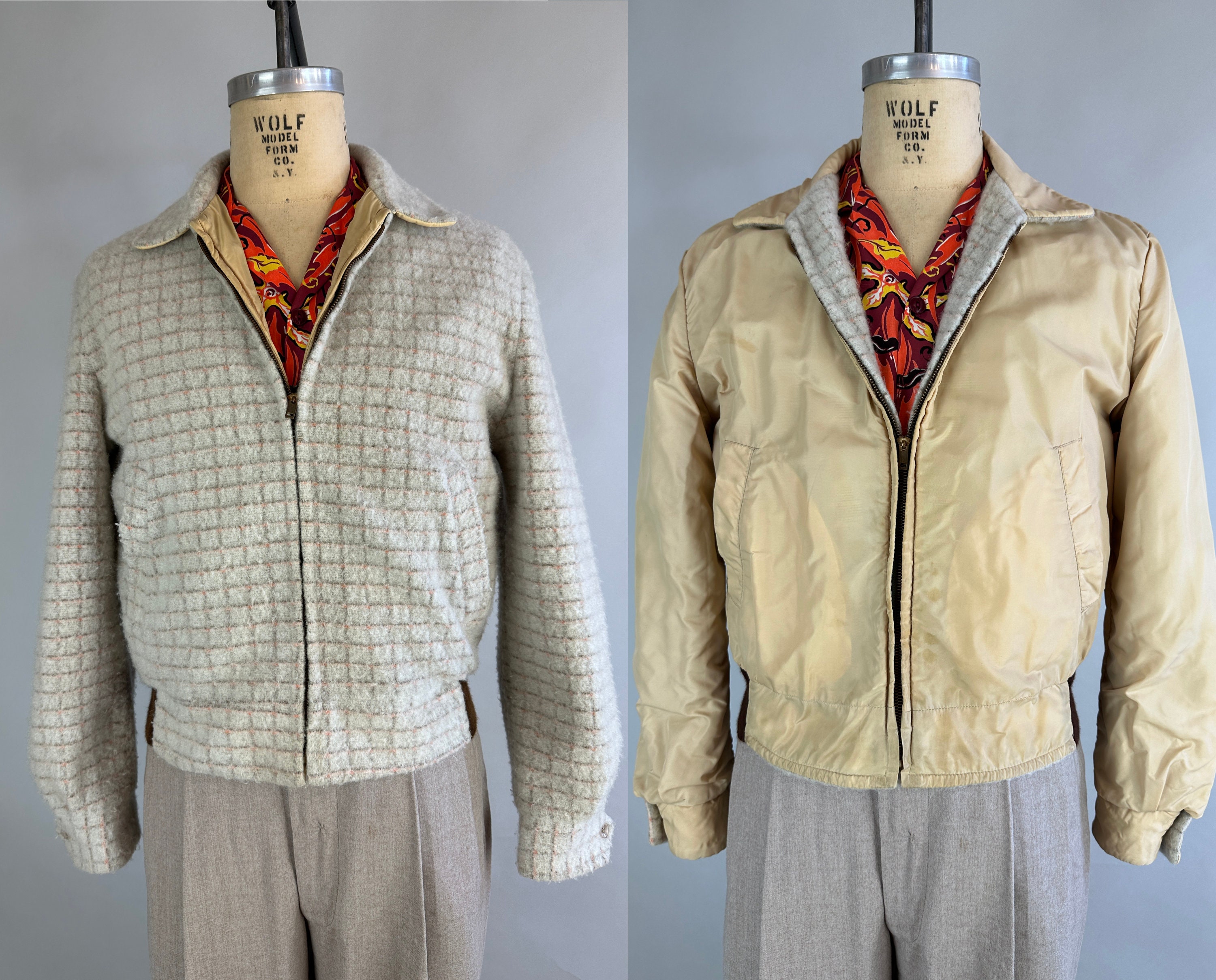 1950s Rain or Shine Ricky Jacket | Vintage 50s Pale Dove 1950s Rain or Shine Ricky Jacket | Vintage 50s Pale Dove