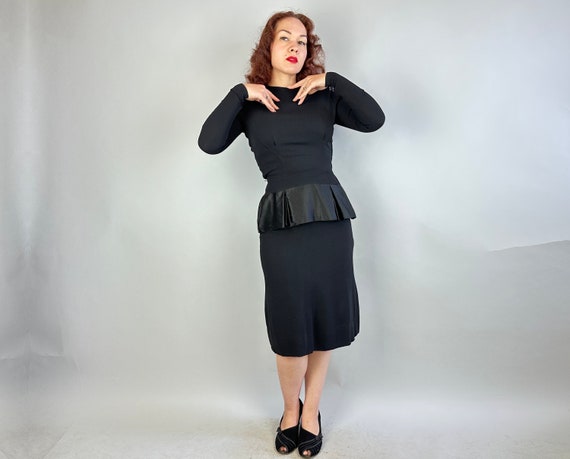 1940s Jet Black Bombshell Dress | Vintage 40s Ray… - image 3
