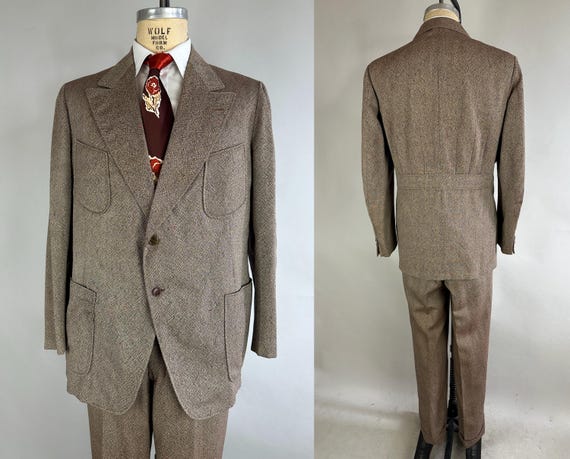 1930年代 オレンジクラッシュ ベルト付きバックスーツ | ヴィンテージ
