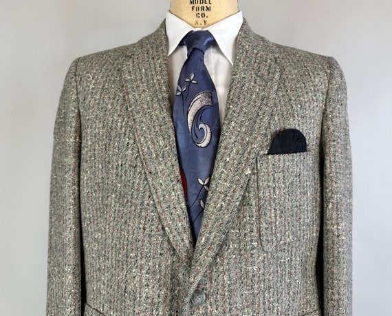 1950s Fantastic Fleck Sport Coat | Vintage 50s Wh… - image 7